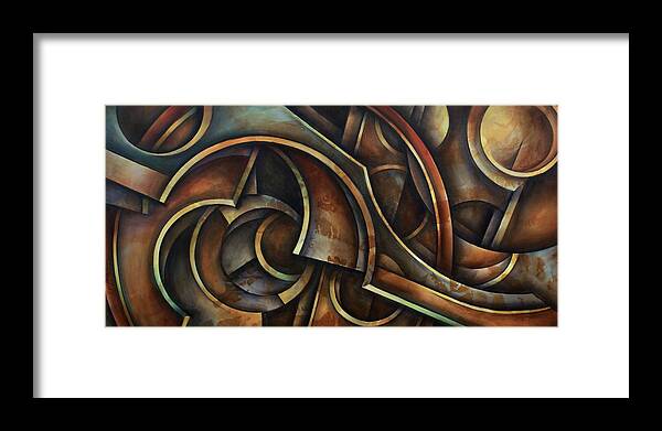 Abstract Painting Framed Print featuring the painting Evolution by Michael Lang