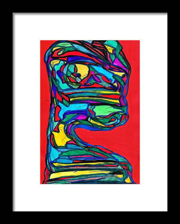 Multicultural Nfprsa Product Review Reviews Marco Social Media Technology Websites \\\\in-d�lj\\\\ Darrell Black Definism Artwork Framed Print featuring the drawing Evolutionary Form by Darrell Black
