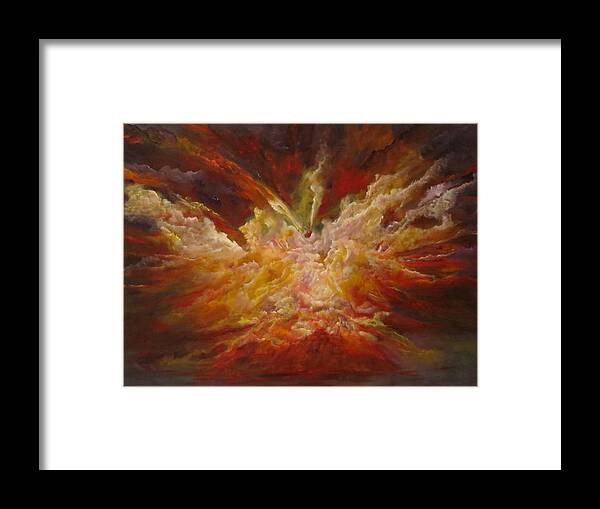 Large Abstract Framed Print featuring the painting Exalted by Soraya Silvestri