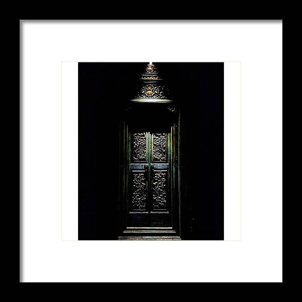 Balinese Door Framed Print featuring the photograph Exalted by Loly Lucious