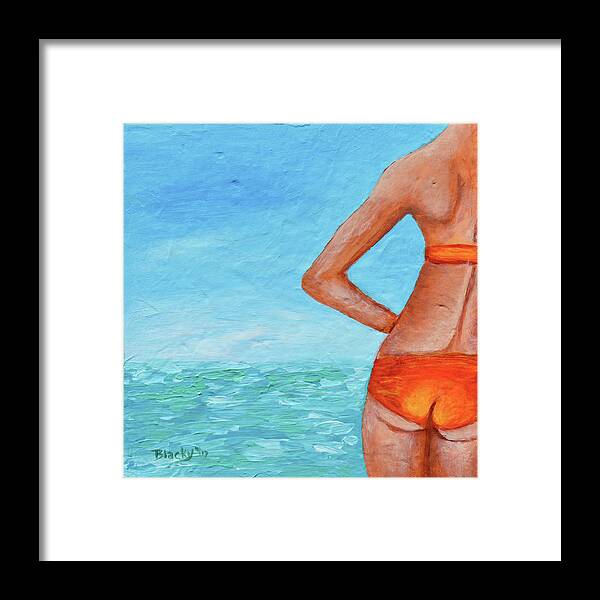 Bikini Framed Print featuring the painting Exhale Softly by Donna Blackhall