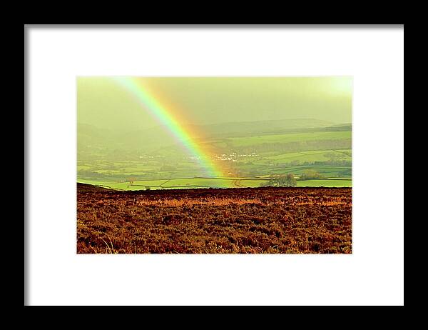 Nature Framed Print featuring the photograph Exmoor Rainbow by Richard Denyer