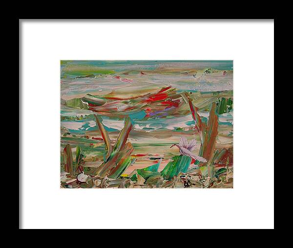 Landscape Framed Print featuring the painting Exotic Landscape One by Sima Amid Wewetzer