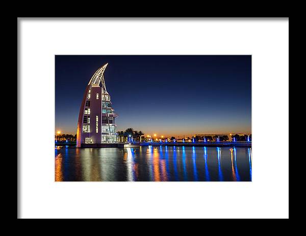 Exploration Framed Print featuring the photograph Exploration Tower Blue by David Hart
