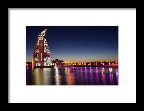 Exploration Framed Print featuring the photograph Exploration Tower Pink by David Hart