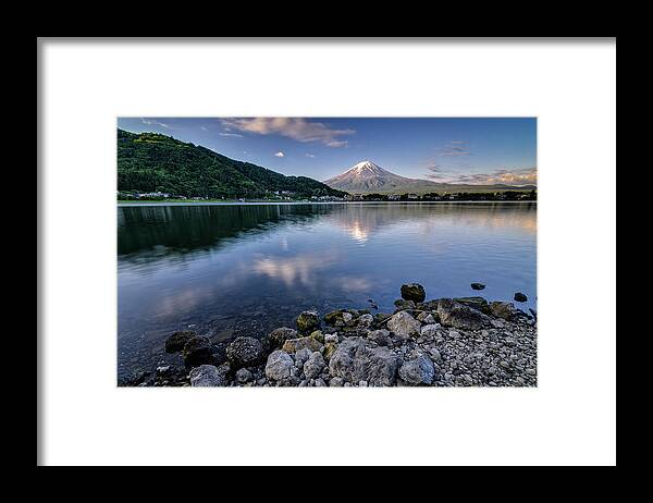 Fujikawaguchiko Framed Print featuring the photograph Exploring my way along Lake Kawaguchi Shoreline by Craig Szymanski