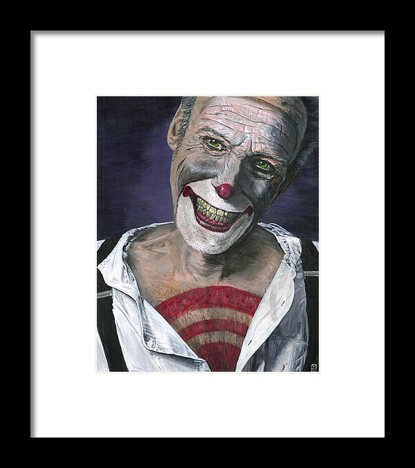 Clown Framed Print featuring the painting Exposed by Matthew Mezo