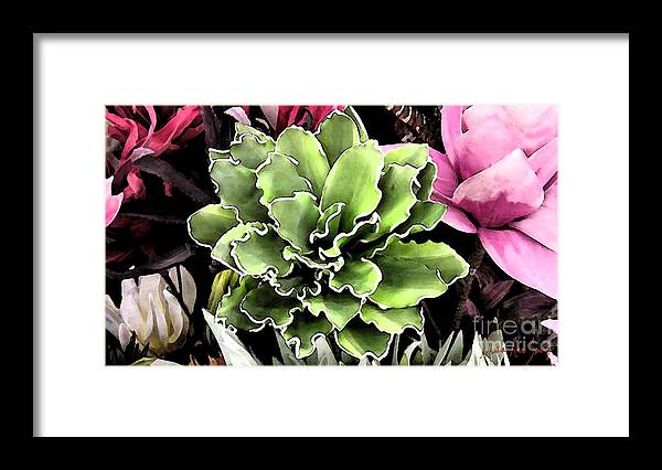  Abstract Framed Print featuring the painting Expressive Digital Tropical Floral Photo 001A by Mas Art Studio