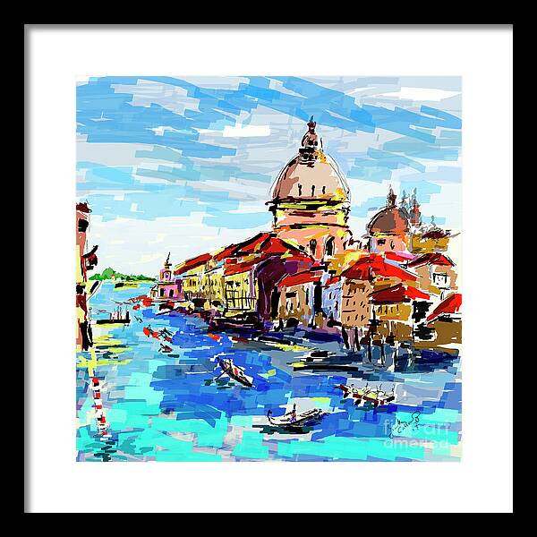 Ginette Framed Print featuring the digital art Expressive Venice Grand Canal by Ginette Callaway
