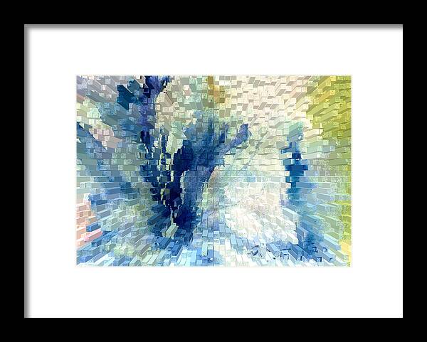 Abstract Framed Print featuring the painting Extrude by Steve Karol
