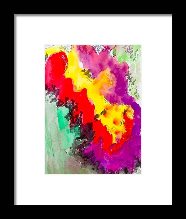 Abstract Framed Print featuring the painting Exuberant Abstract by Kenlynn Schroeder