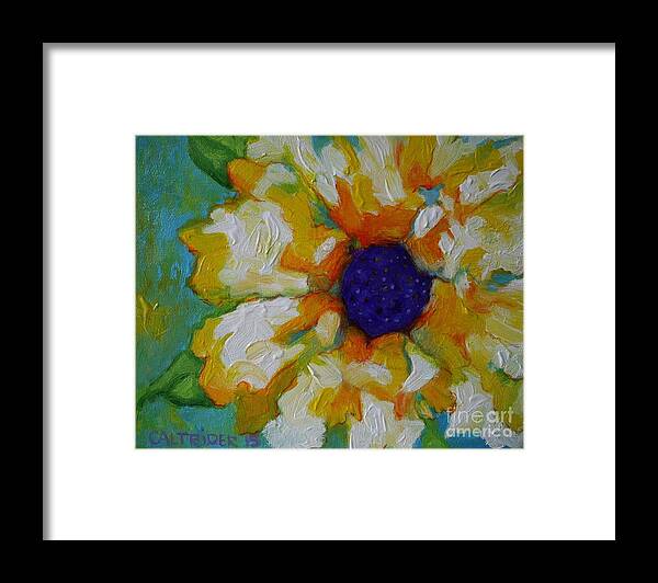Flower Framed Print featuring the painting Eye of the Flower by Alison Caltrider