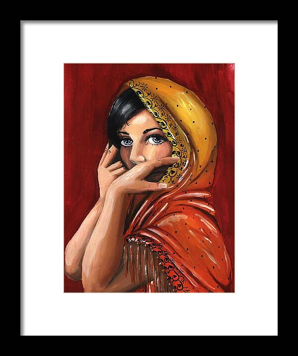 Warm Colors Framed Print featuring the painting Eyes by Scarlett Royale