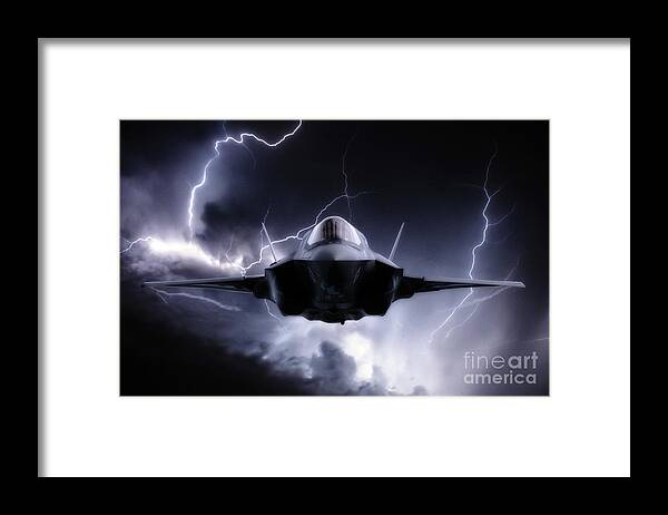 F35 Framed Print featuring the digital art F-35 Next Gen Lightning by Airpower Art