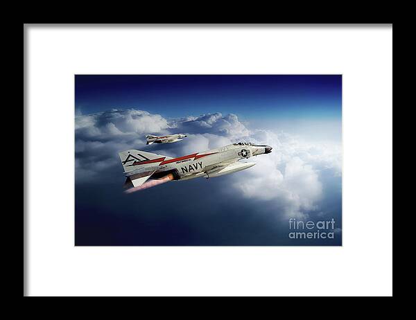 F-4 Framed Print featuring the digital art F-4 Phantom VF-74 by Airpower Art