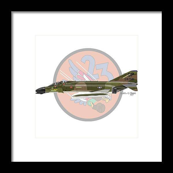 F-4d Framed Print featuring the digital art F-4D Phantom by Arthur Eggers