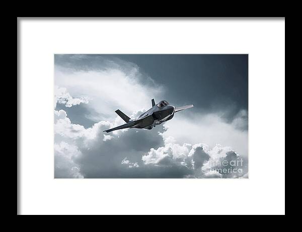F35 Framed Print featuring the digital art F35 Fast Pass by Airpower Art