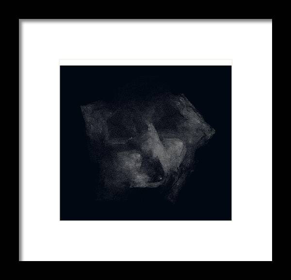 Face In Dark Mood Framed Print featuring the digital art Face in Dark Mood by Viktor Savchenko