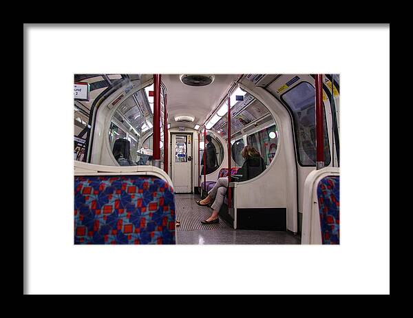 London Underground Tube Uk Britain England Strangers Faceless Riding Train Lambeth North Framed Print featuring the photograph Faceless Strangers by Ross Henton