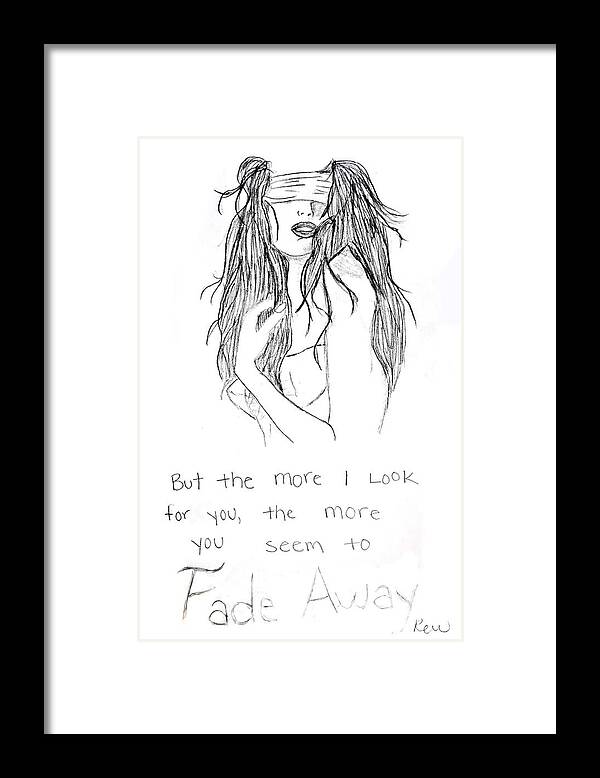 Fade Framed Print featuring the drawing Fade away by Rebecca Wood