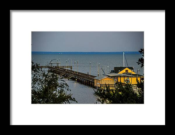 Pier Framed Print featuring the photograph Fairhope Pier from Overlook by Michael Thomas