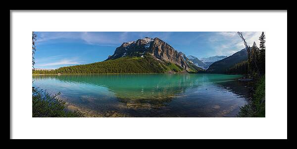 Lake Louise Framed Print featuring the photograph Fairview Mountain on Lake Louise by Owen Weber