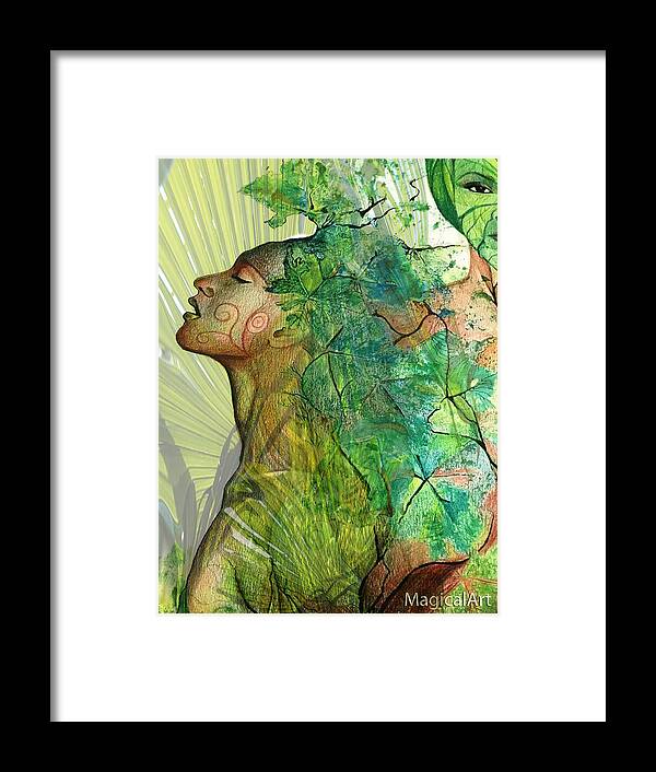 Fairy Spiritual Elements Of Nature Framed Print featuring the digital art Fairy by Bernadett Bagyinka