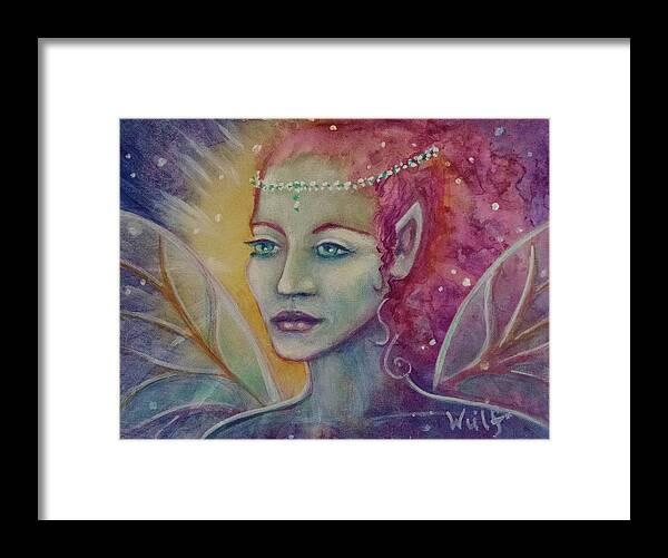Fairy Framed Print featuring the painting Fairy Fantasy by Bernadette Wulf