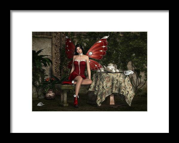 Fairy Framed Print featuring the digital art Fairy Tea Time by Raina Hopkins