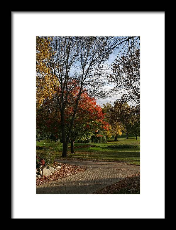 Iowa Great Lakes Framed Print featuring the photograph Fall Colors at Brooks by Gary Gunderson