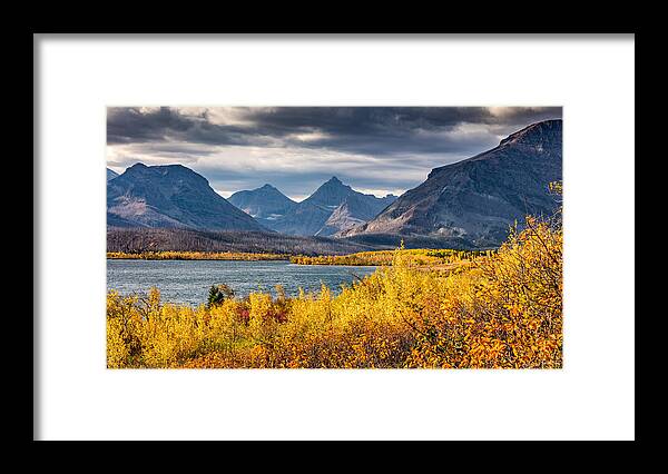 Glacier Framed Print featuring the photograph Fall colors in Glacier National Park by Pierre Leclerc Photography