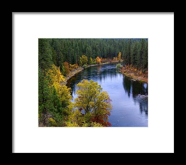 Nature Framed Print featuring the photograph Fall Colors on the River by Ben Upham III