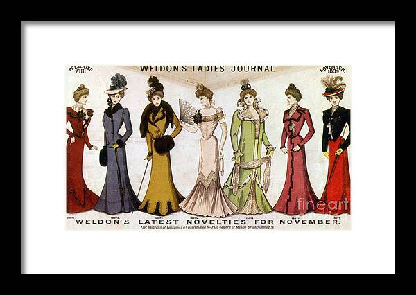 Fashion Framed Print featuring the photograph Fall Fashions, 1899 by Science Source