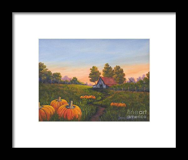 Landscape Framed Print featuring the painting Fall In The Air by Jerry Walker
