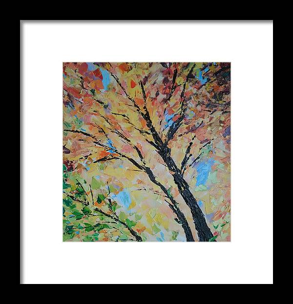 Leaves Framed Print featuring the painting Fall Leaves by Lynne McQueen