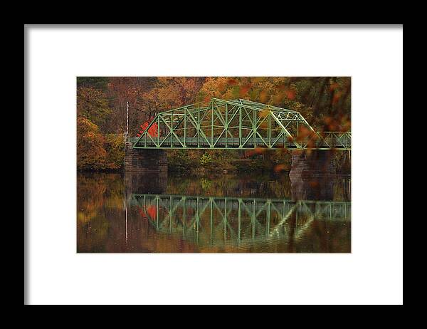 Fall Framed Print featuring the photograph Fall Rocks Village Bridge by Nancy Landry