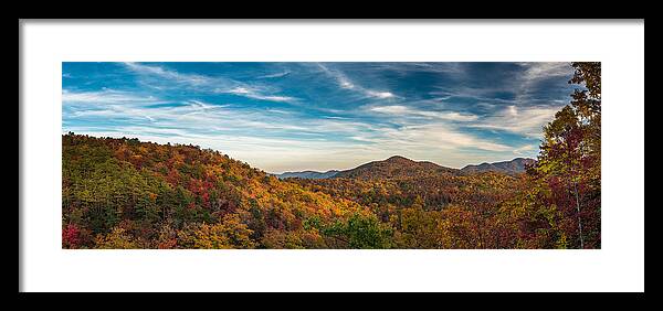 Asheville Framed Print featuring the photograph Fall Skies pano by Joye Ardyn Durham