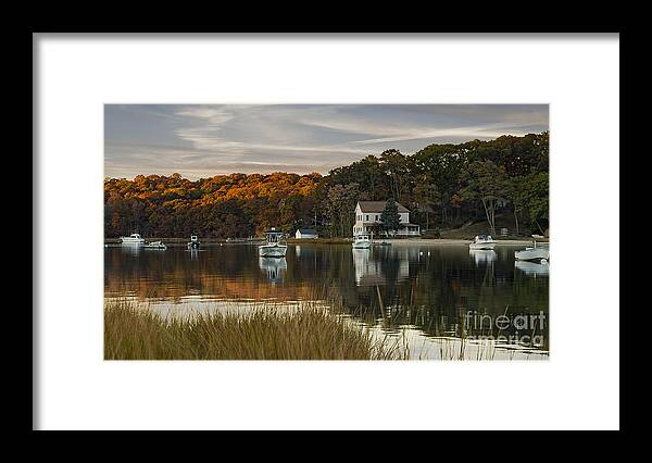 Centerport Framed Print featuring the photograph Fall Sunset in Centerport by Alissa Beth Photography