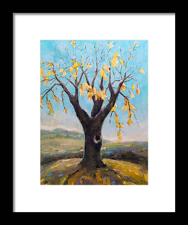 Tree Framed Print featuring the painting Fall Tree in Virginia by Becky Kim
