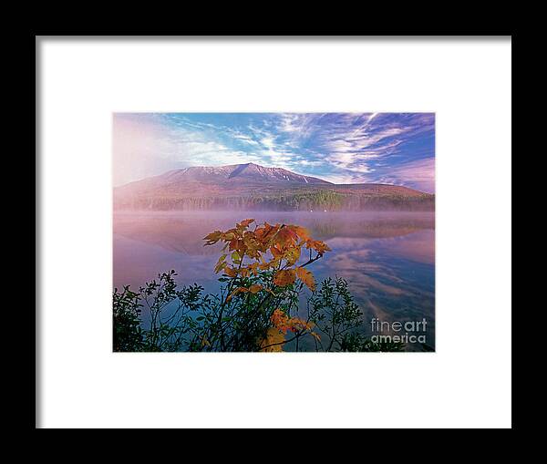 Mt. Katahdin Framed Print featuring the photograph Fall view of Mt Katahdin, Baxter State Park, Maine by Kevin Shields