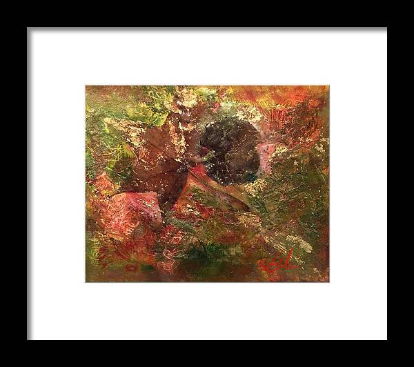 Abstract Prints Framed Print featuring the mixed media Falling in love by Delona Seserman