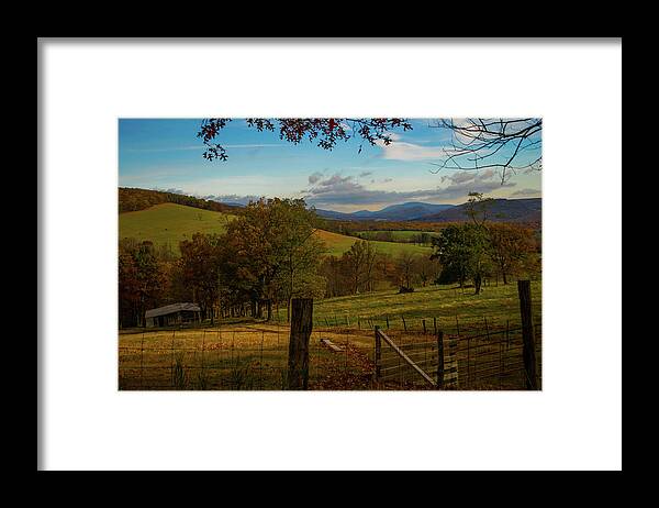Landscape Framed Print featuring the photograph FallMorningInWV by Jason Funk