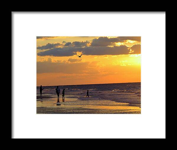 Beach Framed Print featuring the photograph Family BeachTime by Jerry Connally