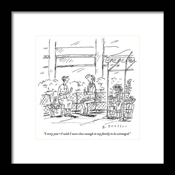 Estranged Framed Print featuring the drawing Family Estrangement by Barbara Smaller