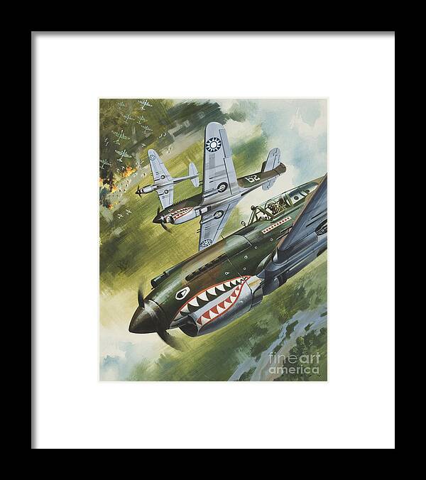Single Engine Framed Print featuring the painting Famous Aircraft and their Pilots by Wilf Hardy