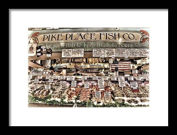 Fish Framed Print featuring the photograph Famous Fish at Pike Place Market by Spencer McDonald