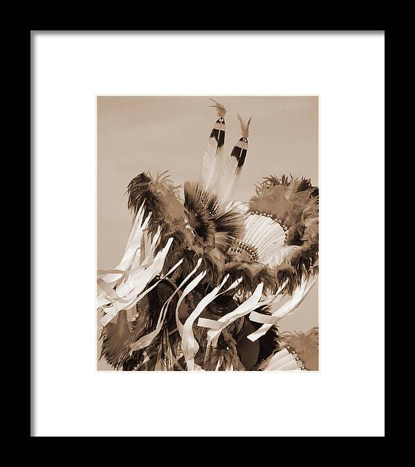 Fancy Dancer Framed Print featuring the photograph Fancy Dancer in Sepia by Hermes Fine Art