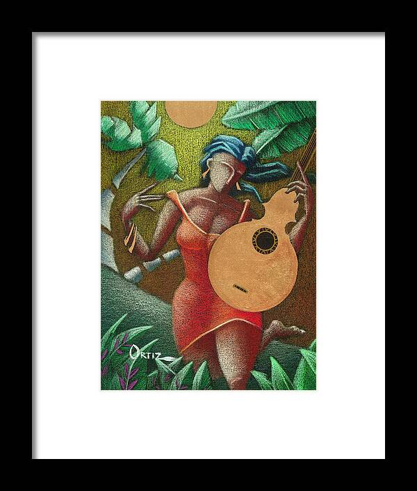 Puerto Rico Framed Print featuring the painting Fantasia Boricua by Oscar Ortiz
