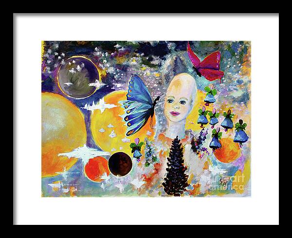 Fantasy Art Framed Print featuring the painting Fantasy Art The Children of Plethora by Ginette Callaway