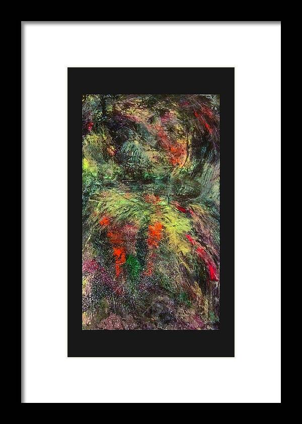 Abstract Acrylic Painting Framed Print featuring the painting Fantasy island by Rick Reesman